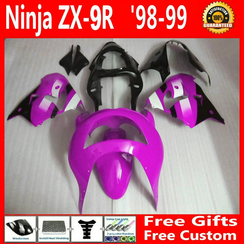 Высококачественный пластиковый обтекатель для Kawasaki ninja ZX9R 1998 1999 фиолетовый