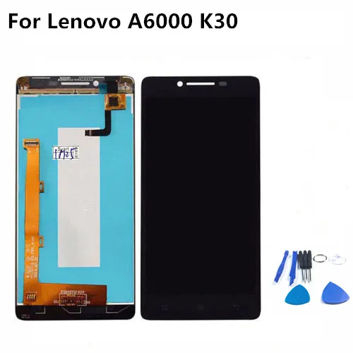Черный цвет 100% тест ЖК дисплей для Lenovo A6000 сенсорный экран дигитайзер сборка с