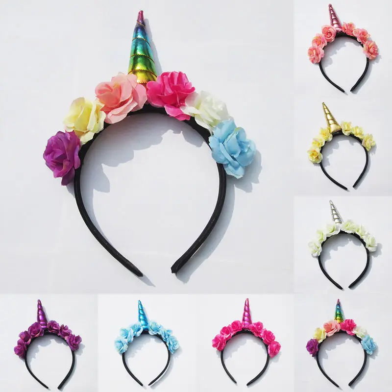 Волшебное нарядное детское платье с роговыми головками и единорогом для