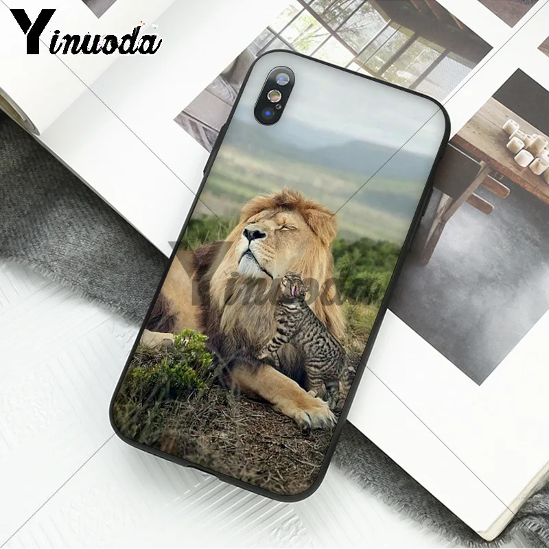 Yinuoda животное Король тигр и Лев шаблон мягкий чехол для телефона из ТПУ для iPhone X XSMAX 6 6S 7 7plus 8 8Plus 5 5S XR 11 11pro 11promax - Цвет: A8