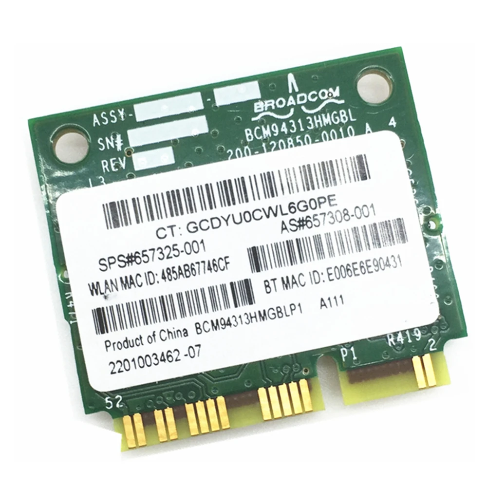 Для BroadCom BCM94313HMGB BCM4313 Wifi + Bluetooth 4 0 Mini PCI E карта 300 Мбит/с для HP G4 G6 DV6 DV7 CQ43 CQ57 SPS 657325