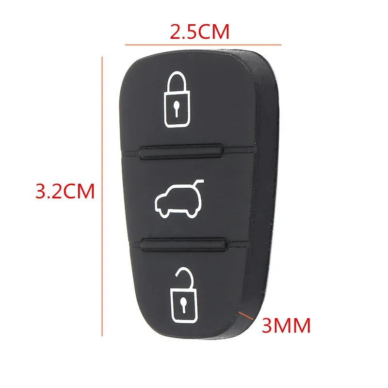 

3 Button Car Key Case Rubber Silica Button Pad Auto Replacement For Hyundai Solaris Accent Tucson l10 l20 l30/Kia Rio Ceed Flip