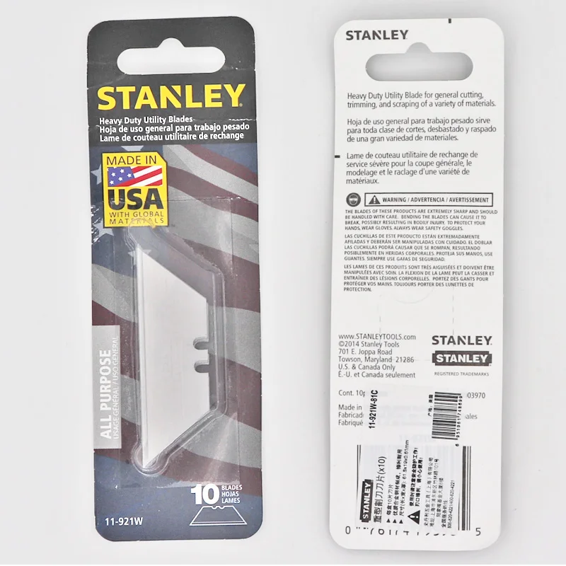 Универсальные сверхмощные лезвия для ножей Stanley 11 921 дюйма 1992