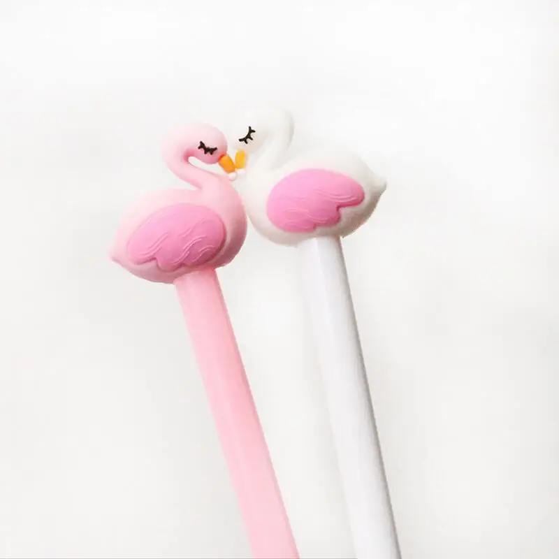 1 White 1Pink 2 шт 0,5 мм креативная Фламинго Лебеди гелевая ручка подпись ручка Escolar Papelaria офисные школьные принадлежности Ручки Карандаши Канцелярские Принадлежности - Цвет: 1 White 1Pink