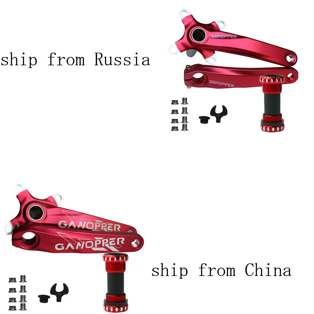 red crank BB 104BCD сплав алюминиевый дорожный горный велосипед 175 мм кривошипный костюм Звездочка набор 68BB складной велосипед ремонт для XT M610 M590 mtb части велосипеда - Цвет: red crank BB