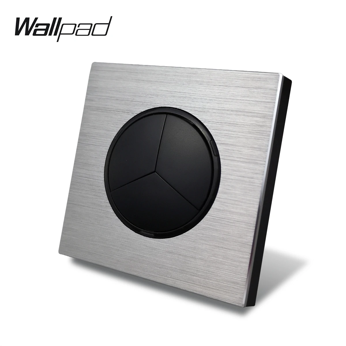 Тройной переключатель Wallpad L6 серый 3 х клавишный двухсторонний серебристый