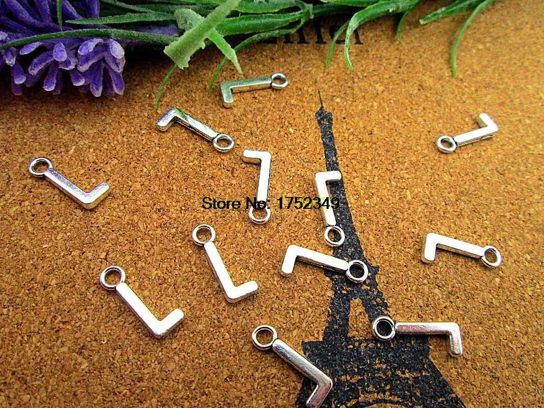 30 шт. Подвески с буквами алфавита античный серебряный Алфавит/буква L 16 мм