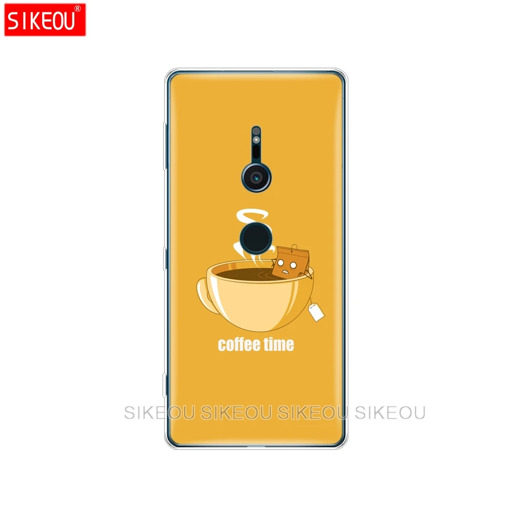 Силиконовый чехол для телефона sony xperia XA1 XA2 ULTRA PLUS L1 L2 XZ1 XZ2 compact XZ PREMIUM coffee time|Бамперы|