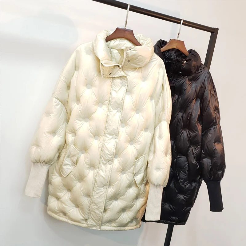 Пуховик женский длинная теплая парка с перьями 2019 | Женская одежда