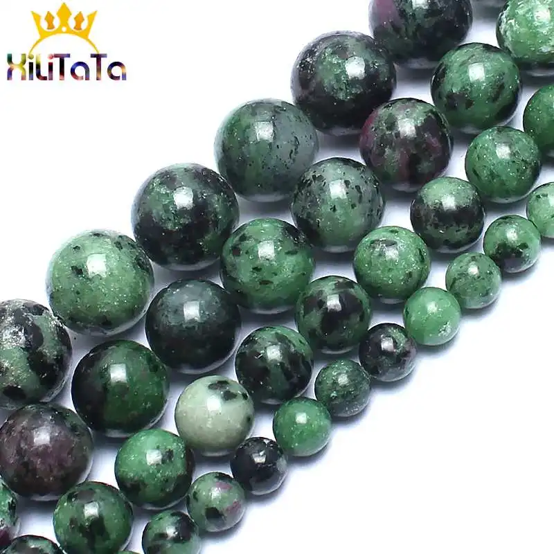 Натуральный Epidote Rubys камень циозит круглые свободные шарики для изготовления