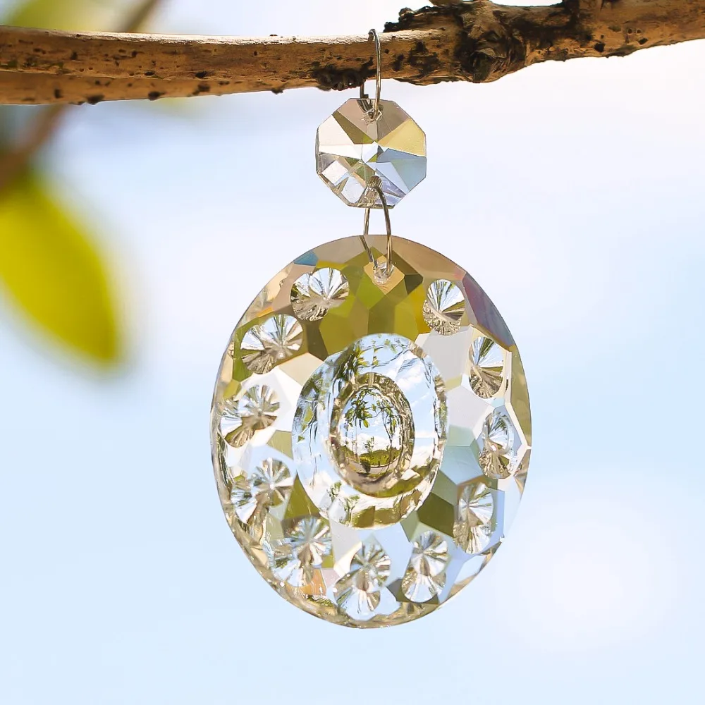 H & D 50 мм 5 шт. овальное стекло K9 хрустальные призмы Suncatcher подвески люстры запчасти