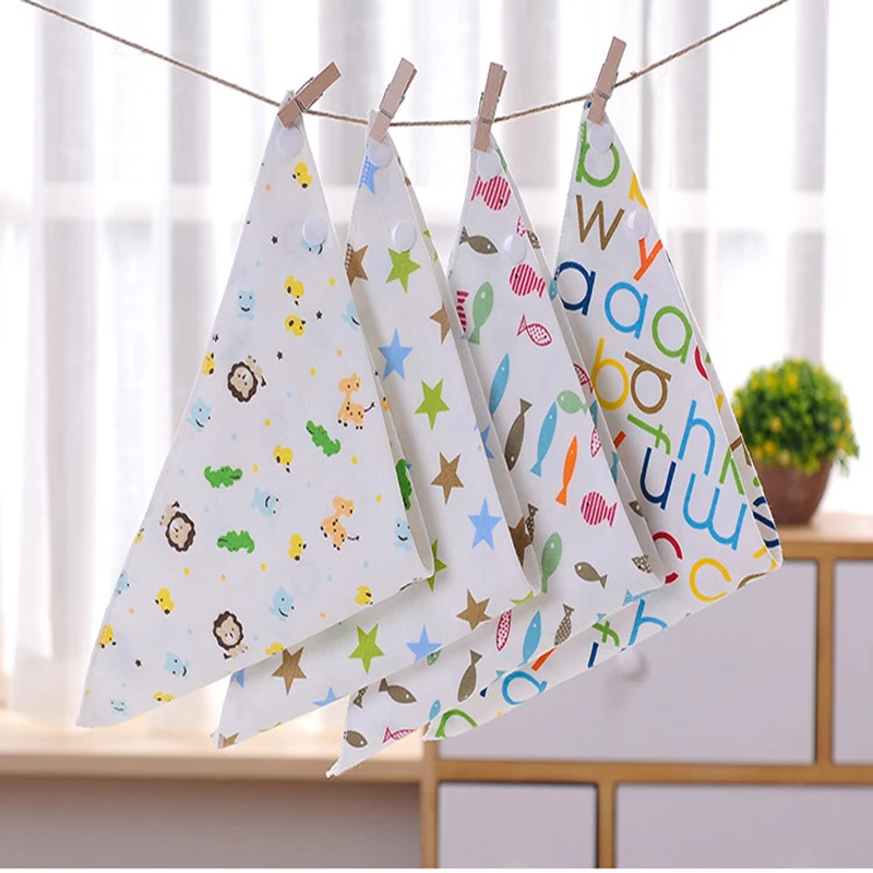 Baby Bibs Cotton Cartoon Pattern Toddler Waterproof Saliva Bib Feeding Burp Cloth Fit 0-3 Years Old Infant Bandana | Детская одежда и