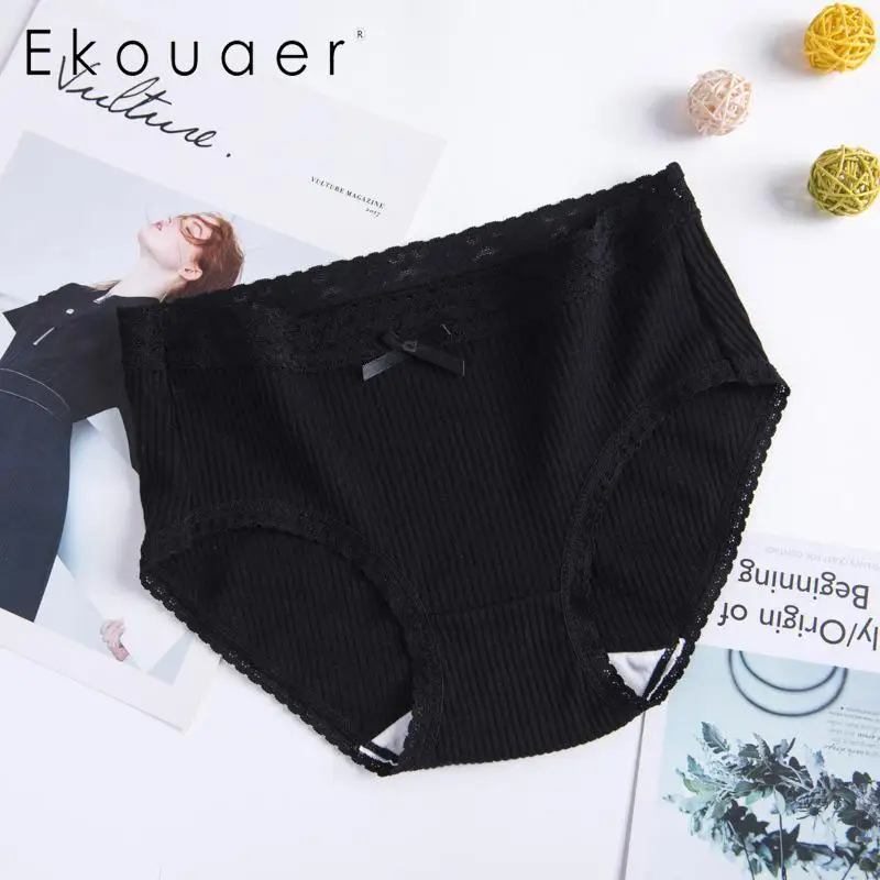 Ekouaer сексуальные кружевные трусики женское модное нижнее белье удобные трусы