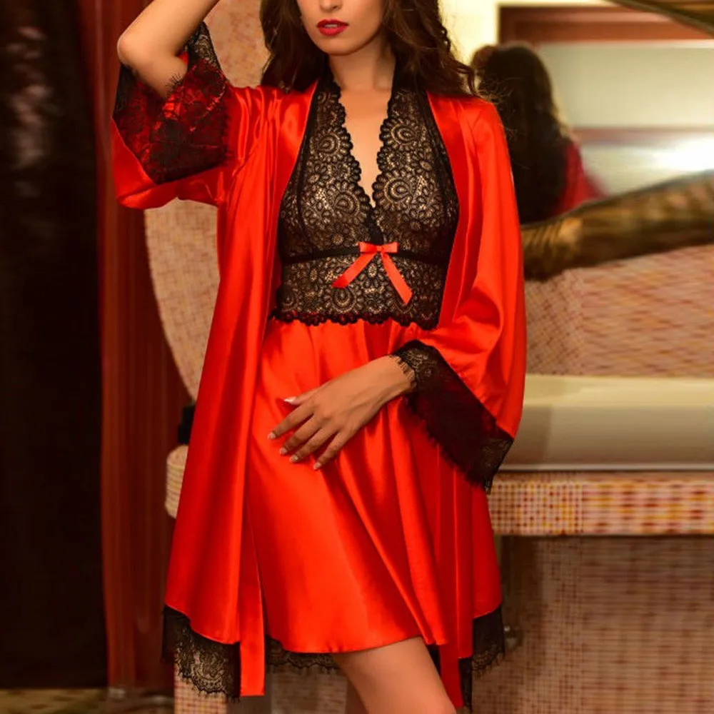 

Women Sexy Silk Satin Night Dress Ladies Sleeveless Nighties V-neck Nightgown Plus Size Nightdress Lace Sleepwear Nightwear