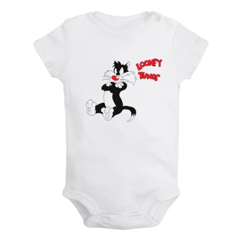 JaBaby1342WD Милый детский комбинезон с изображением кота Сильвестра Looney ttes для новорожденных мальчиков и девочек, Униформа-комбинезон с принтом, боди для младенцев, одежда хлопковые комплекты - Цвет: JaBaby1342WD