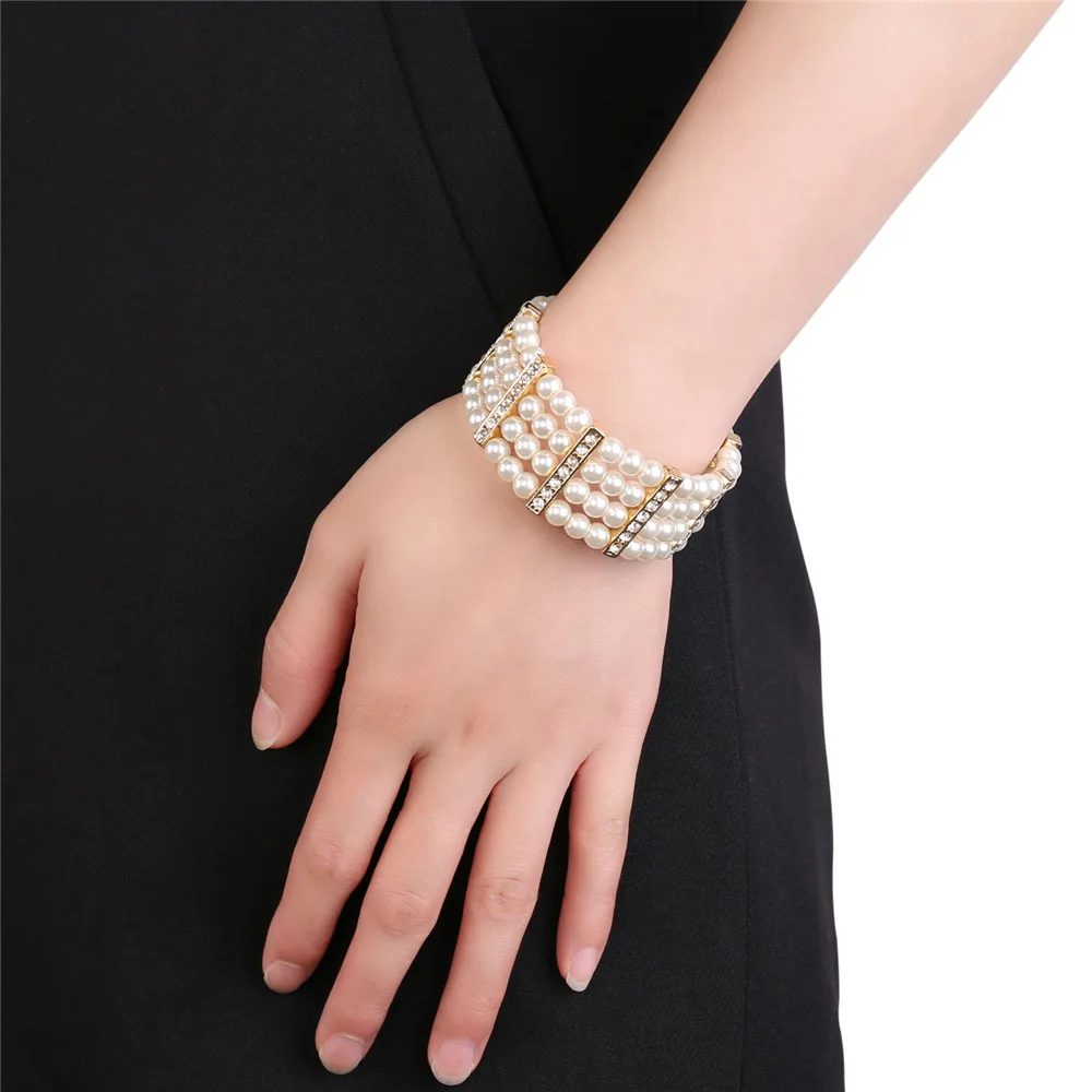 Широкий браслет в стиле K POP Элегантный женский прозрачный золотого цвета