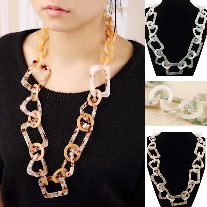 Длинное ожерелье из акриловой цепочки NK1015|women jewelry|long necklacejewelry women |