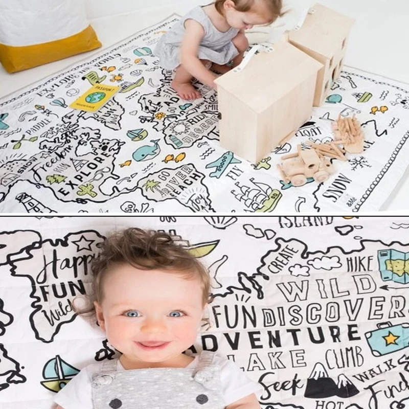 Детский игровой коврик развивающий для детской комнаты складной ползания