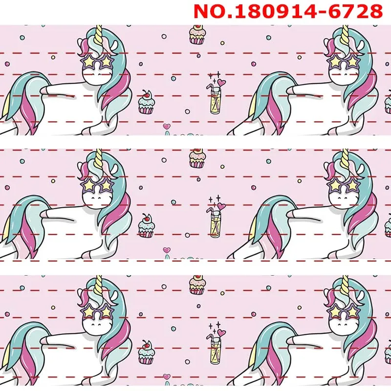 10 ярдов-разные размеры-лента с рисунком единорога и животных из мультфильмов