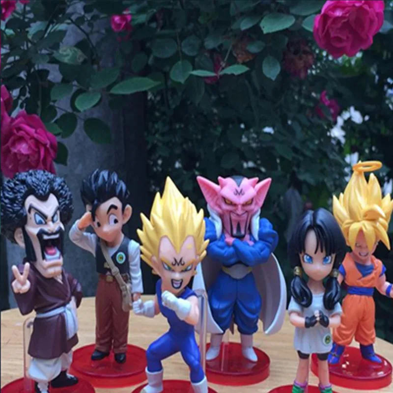 6pcs/lot Dragon Ball Super SaiyanSon Goku/Gohan/Videl/Satan/Vegeta/Dabura 8cm PVC Action Figure Model Boy Gift Kids Toys | Игрушки и