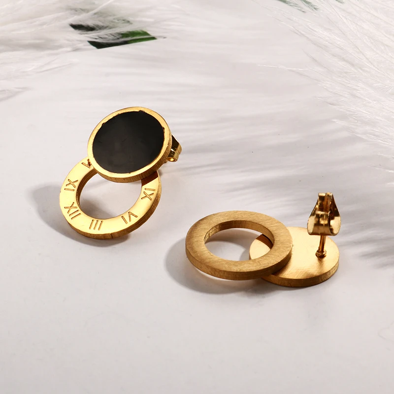 Уникальные двойные круглые римские цифры золотого цвета ожерелье с подвеской и