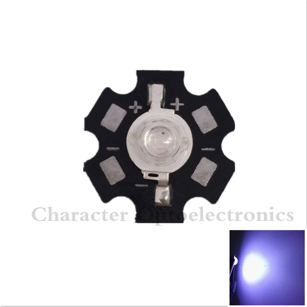 20 шт. УФ чип для светодиодной лампы 3 Вт 365 нм 375нм 395 400 415нм 425нм|3w high power led|uv led 3wviolet |