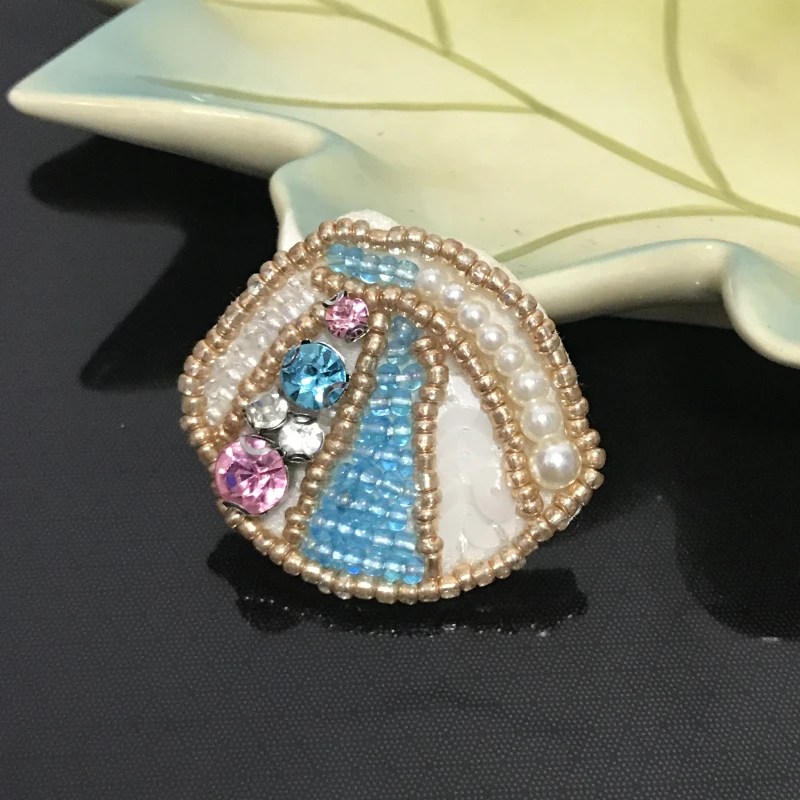 1 шт. 3D Ручная работа морская раковина вышитый бисером патчи для одежды сумка