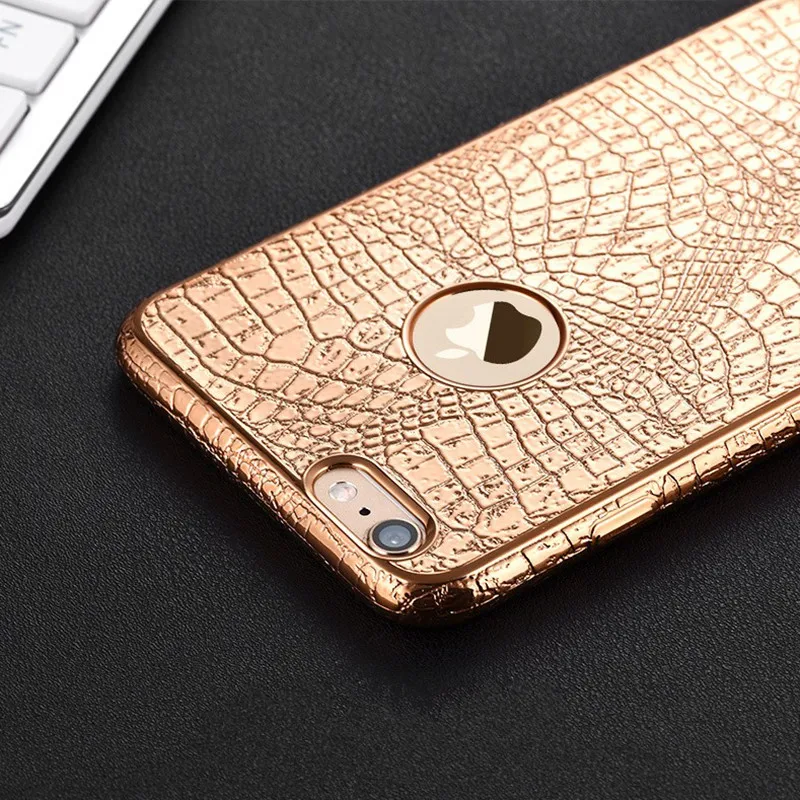 Роскошный 3D чехол с крокодиловым змеиным принтом для iPhone 7, 6, 6s, S Plus, 5, 5S, SE, Ультратонкий Мягкий силиконовый чехол из ТПУ для задней панели телефона