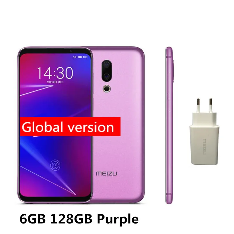 Meizu 16 16X, глобальная версия, 6 ГБ ОЗУ, 128 Гб ПЗУ, Смартфон Snapdragon 710, четыре ядра, 6,0 дюйма, 2160x1080, отпечаток пальца, мобильный телефон - Цвет: Purple