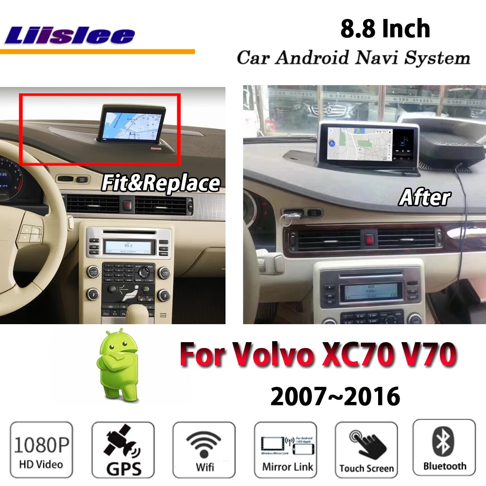 Liislee автомобильный Android мультимедиа для Volvo XC70 V70 2007~ Радио Видео Стерео Зеркало Ссылка Wifi gps карта Navi навигационная система