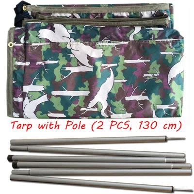 Tarp with 1.3m pole 2,9x3,9 м большая палатка брезентовый тент Сверхлегкий Водонепроницаемый Гамак дождь муха Открытый Кемпинг Туризм альпинизмом Укрытие Пляж беседка - Цвет: Tarp with 1.3m pole