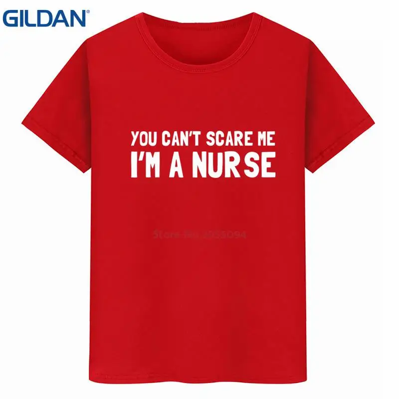 you can't scare me i'm a nurse tee shirt black O-Neck t-shirts mens cool Unisex t-shirt Short Sleeve hip hop | Мужская одежда