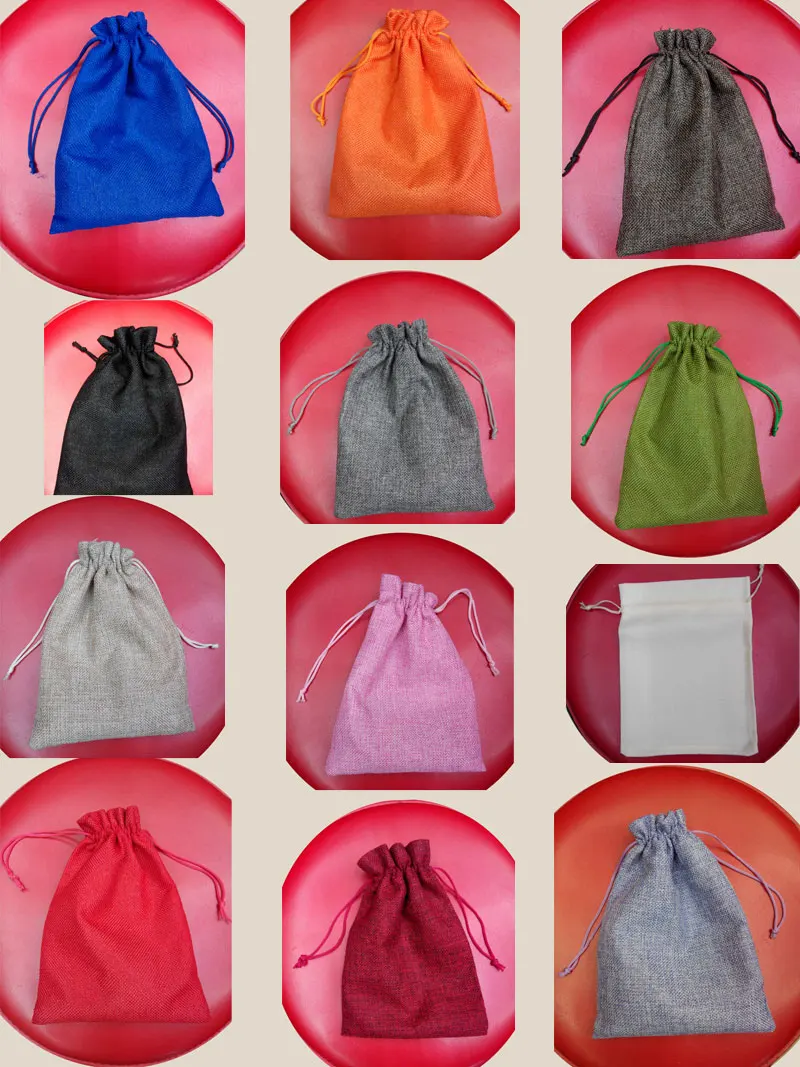 7x9 см модные разноцветные подарки джутовая сумка сумки на шнурке упаковка