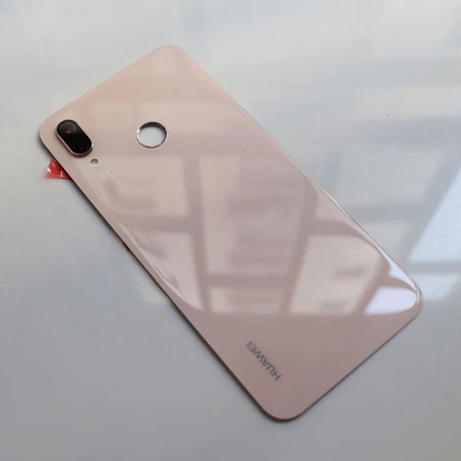 Задняя стеклянная крышка для батарейного отсека, чехол для huawei P20 Lite, крышка для батарейного отсека P20lite, Задняя стеклянная панель с клейкой поверхностью для объектива камеры