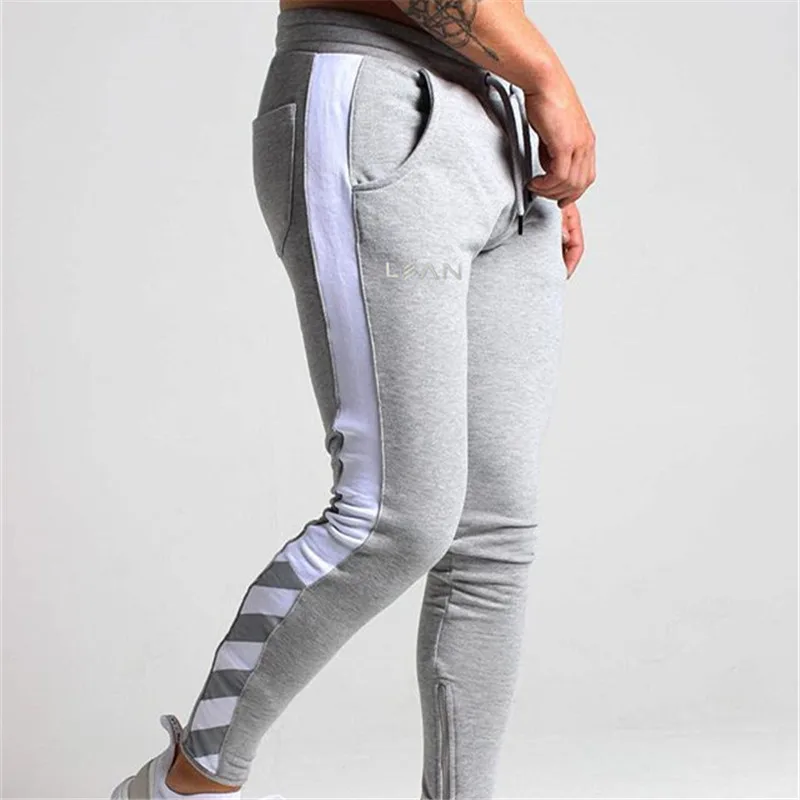 light gray YEMEKE, весенние мужские брюки, модные мужские брюки, повседневные, облегающие, мужские, s, джоггеры, спортивные штаны, pantalon homme, мужская одежда - Цвет: light gray