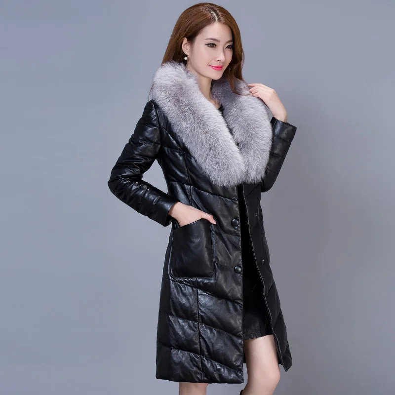 2020 теплая куртка с воротником из искусственного лисьего меха Женский костюм