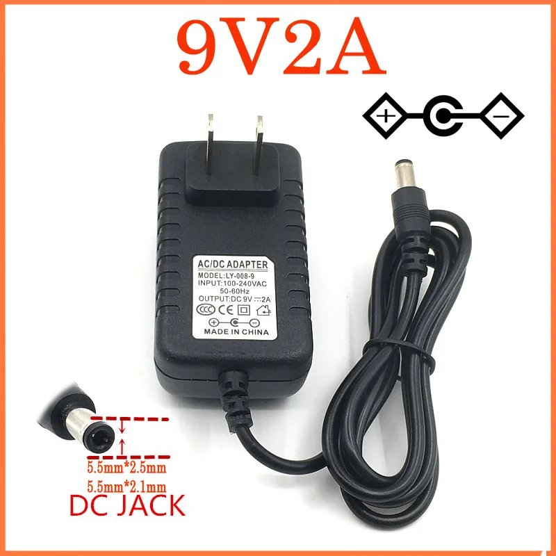 1 шт. высококачественный переменный/постоянный ток 9 в 2 А Импульсный адаптер