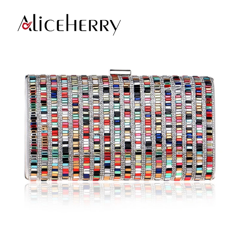 Мода 2021 Женская вечерняя бриллиантовый клатч кошелек Свадьба Сумки из натуральной кожи коробка Вечерние