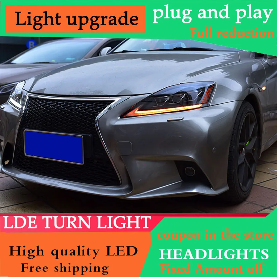 DY_L Стайлинг для Lexus IS фара в сборе фара 2006-2012 ДХО, светодиодная фара дневного света поворотник поворота