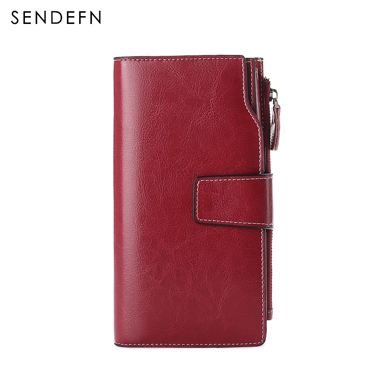 Sendefn Multifunctional Women Leather Wallet Long Style Pochette Zipper Card Holder Phone Pocket Purses | Багаж и сумки