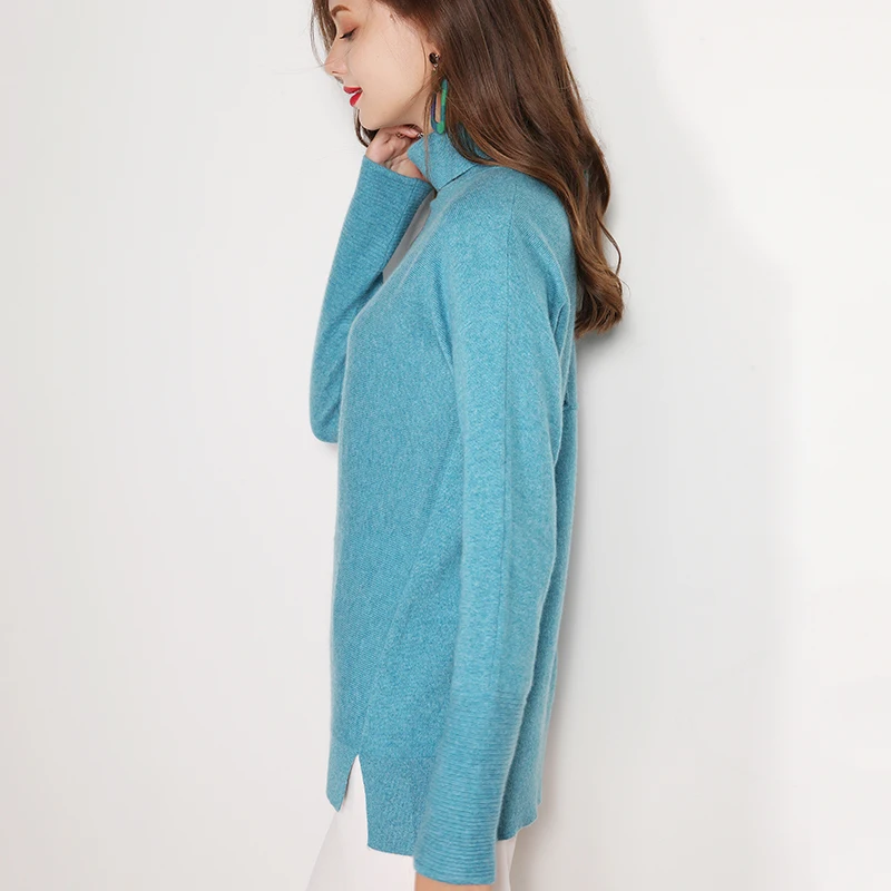 High-quality knitted cashmere sweater 2018JECH autumn and winter new high-neck long-sleeved women's hooded | Женская одежда