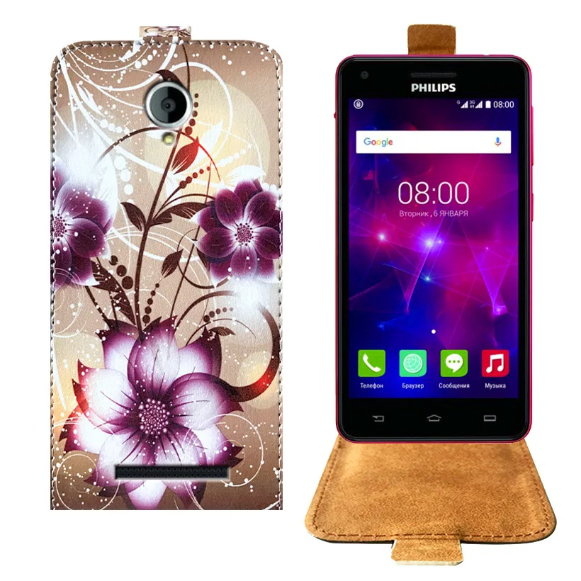 Лидер продаж мультфильм живопись ПУ кожа флип чехол для Philips Xenium V377 задняя крышка