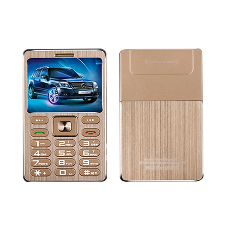 A10 мини-телефон с металлической картой, анти-потеря, камера, MP3 3,0, bluetooth, BT, циферблат, 3,5 мм, разъем для дистанционного управления, камера M5 C6, AIEK, студенческий телефон P273 - Цвет: Золотой