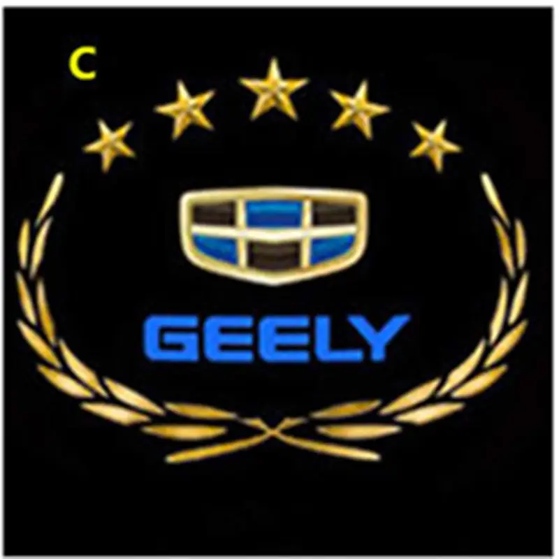 C Для Geely Emgrand 7 EC7 EC715 EC718 Emgrand7 E7, EC7-RV EC715-RV EC718-RV, EV, пригласительные огни в дверь автомобиля светильник Ghost Shadow светильник - Испускаемый цвет: C