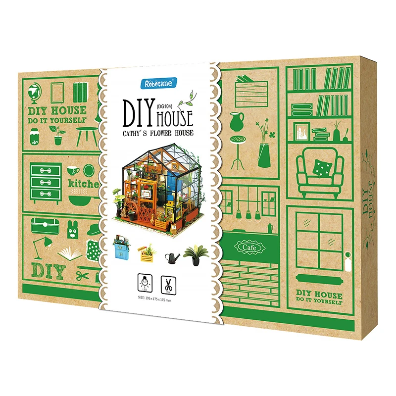 Exquisite DIY Miniature House With Furniture 3D Simulation Model Wooden Cottage Children Hand-Assembled Toys Fun Creative Toy | Игрушки и