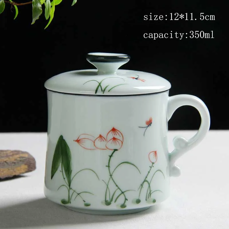 Винтажная сине белая фарфоровая Милая монах керамическая чайная чашка с крышкой