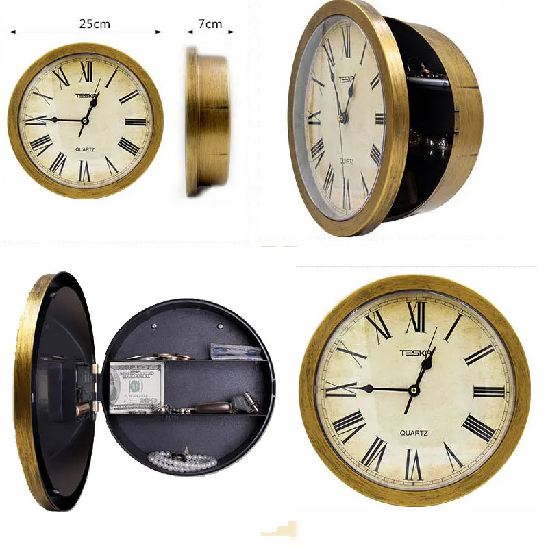 Золотые настенные часы в стиле ретро с защитой от попадания денег