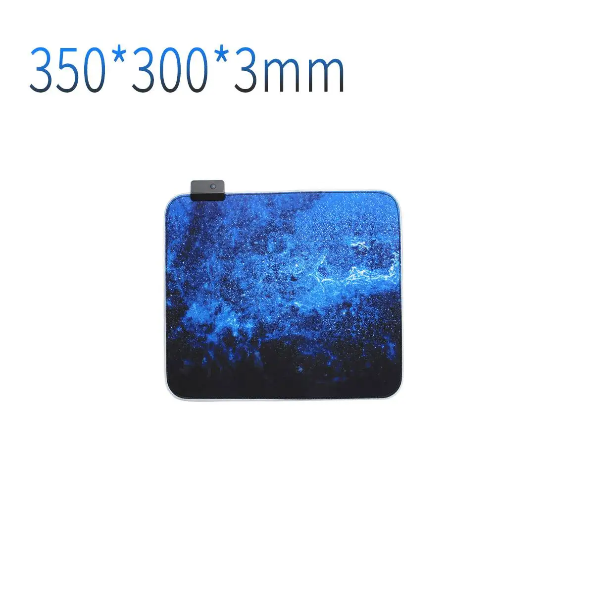 350x300x3mm Большой RGB светодиодный коврик для мыши 7 цветов USB Проводное освещение игровой геймер нескользящий цветной коврик для мыши для ноутбука компьютерный стол коврик мыши - Цвет: 350x300x3mm