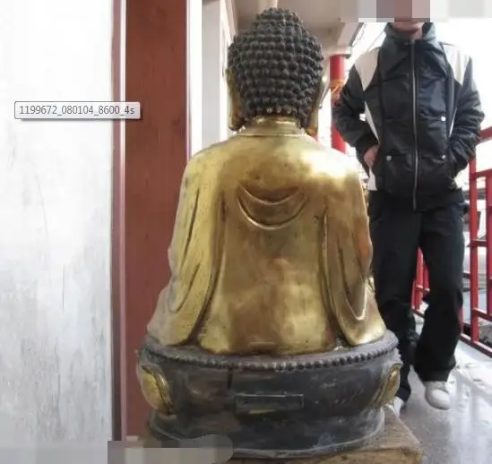 

S02893 23"Tibet Buddhism classical Bronze Gild Tathagata Ru Lai Amitabha Buddha Statue