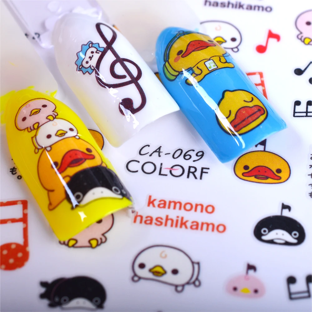 1 шт. наклейки для дизайна ногтей в виде милых мультяшных животных медведя якоря